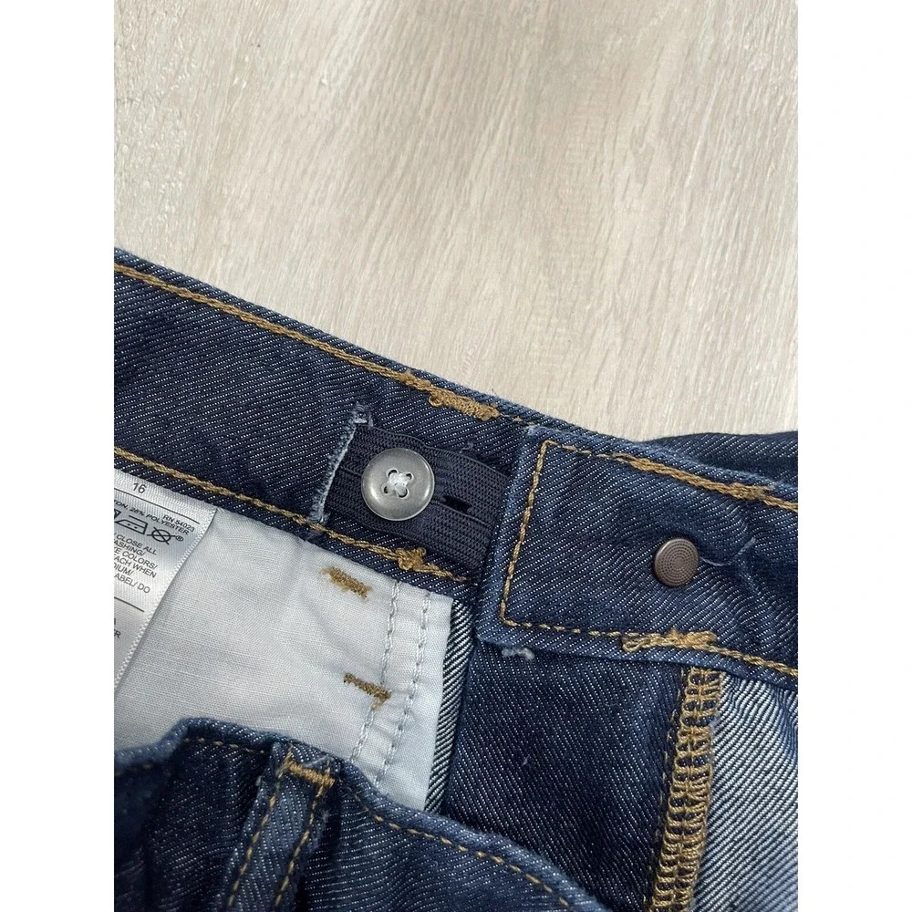 Old Navy Boys Jeans Sz 16 (28x30) Straight Leg Blue Denim Adjustable Waist Pants